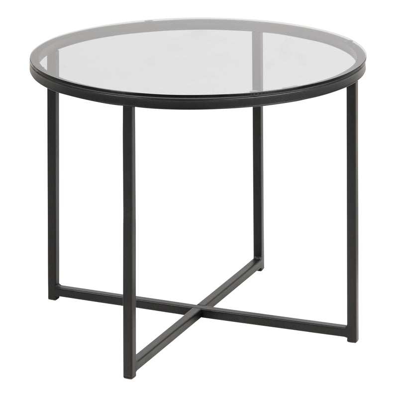 Cross Round Metal Side Table with Top