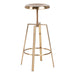 Goose Bar Stool Without Back in Gold Brushed Steel With Adjustable Height