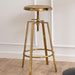 Goose Bar Stool Without Back in Gold Brushed Steel With Adjustable Height