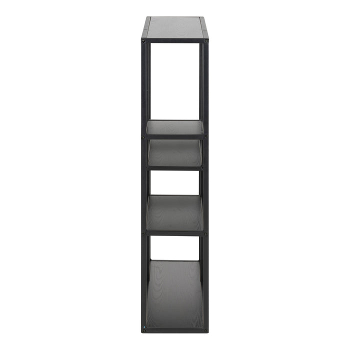 Seaford Black Metal Wall Shelf with 3 Additional Black Shelves