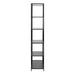 Seaford Tall Black Metal Bookcase with 5 Black Shelves