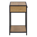 Seaford Bedside Table with 1 Drawer in Black & Oak