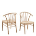 Cassandra Dining Chair with Armrest in White Oak Set of 2