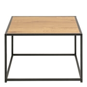 Seaford Black Metal Coffee Table with Oak Top
