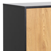 Seaford 3 Door 2 Drawer Sideboard in Black & Oak