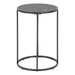 Seaford Black Metal Small Round Side Table with Black Top