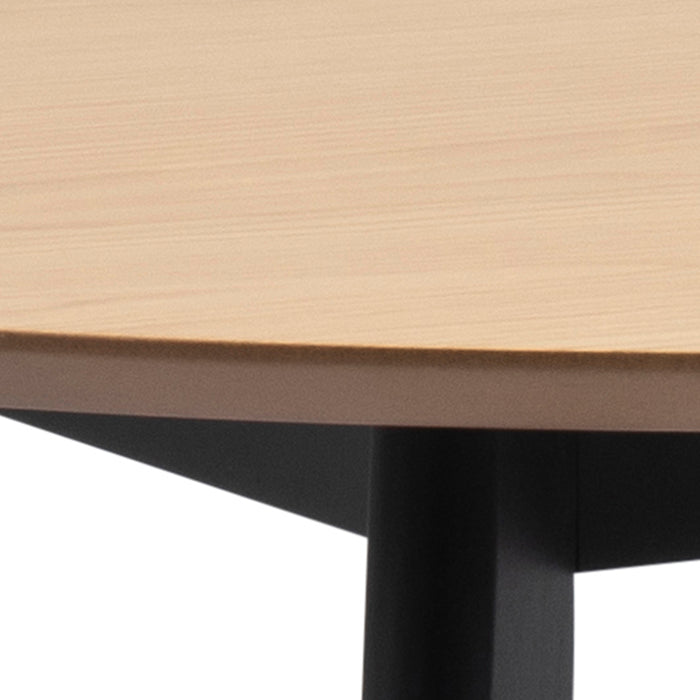 Roxby Round Dining Table in Oak & Black Included 4 Roxby Dining Chairs in Black and Oak