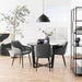 Amble Round Dining Table with Black Marble Melamine Top & Black Legs