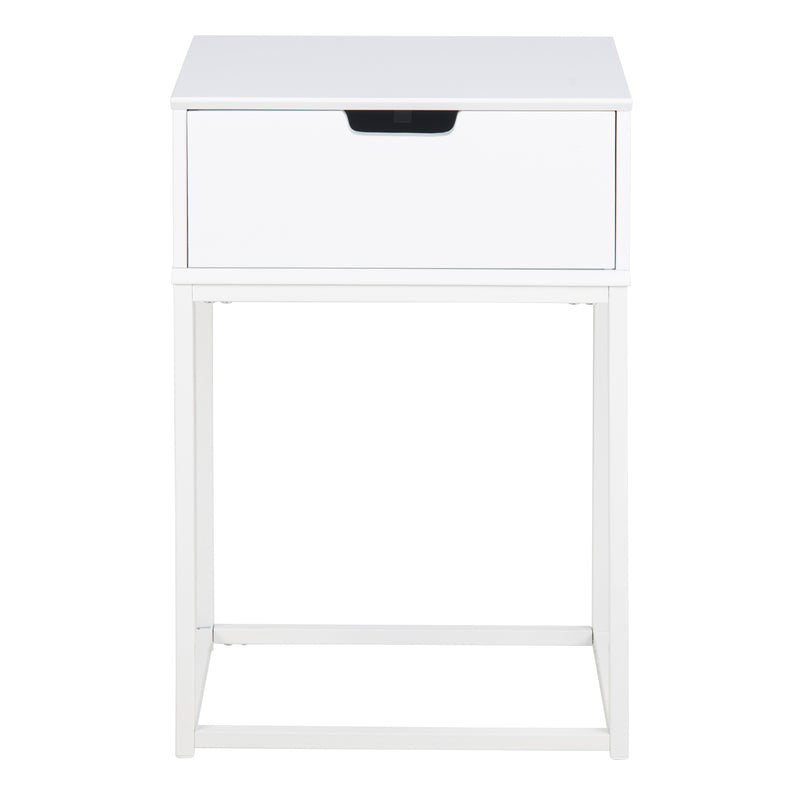 Mitra 1 Drawer Bedside Table in White