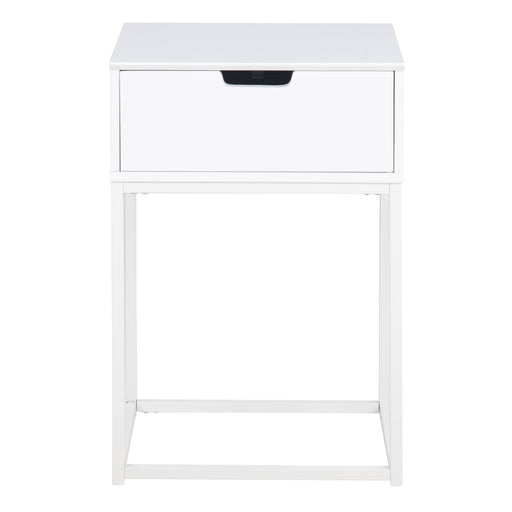 Mitra 1 Drawer Bedside Table in White