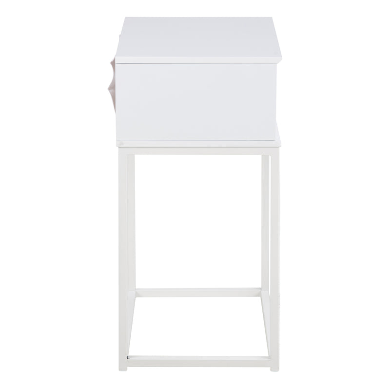 Mitra 1 Drawer Bedside Table in White