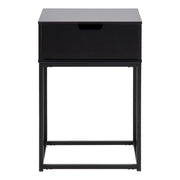 Mitra 1 Drawer Bedside Table in Black
