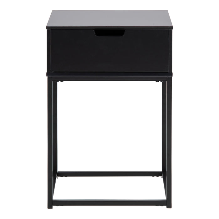 Mitra 1 Drawer Bedside Table in Black