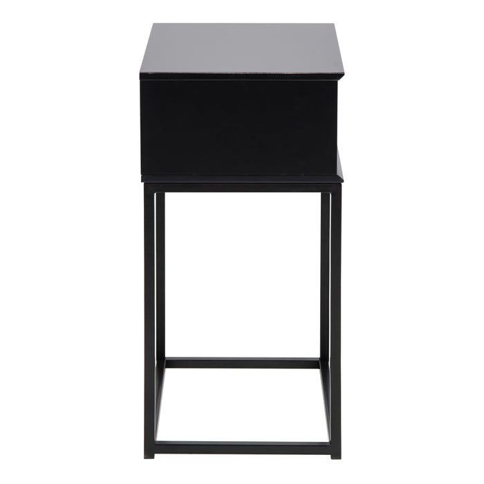 Mitra 1 Drawer Bedside Table in Black