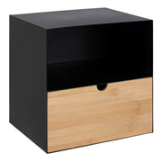 Joliet 1 Drawer Wallmounted Bedside Table and Bamboo