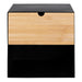 Joliet 1 Drawer Wallmounted Bedside Table in Black & Bamboo