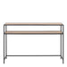 Seaford Black Metal Console Table with Oak Top