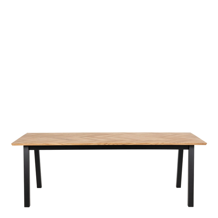 Brighton Dining Table in Oak with Herringbone Effect 220x95cm