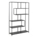Seaford Black Metal Large Asymmetrical Bookcase with 5 Black Shelves 