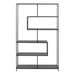 Seaford Black Metal Large Asymmetrical Bookcase with 5 Black Shelves 