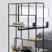 Seaford Black Metal Large Asymmetrical Bookcase with 5 Black Shelves 