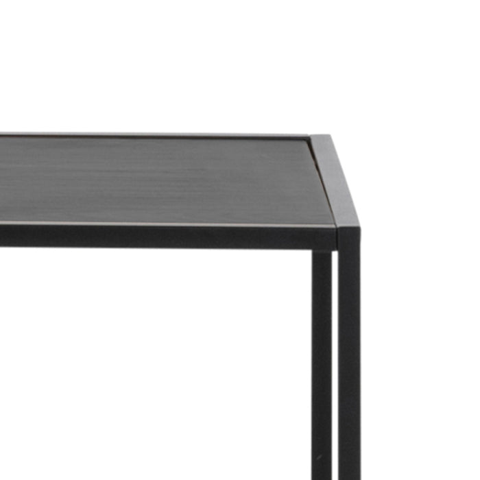 Seaford Black Metal Large Asymmetrical Bookcase with 5 Black Shelves 