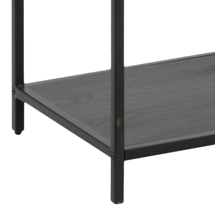 Seaford Black Metal Large Asymmetrical Bookcase with 5 Black Shelves 