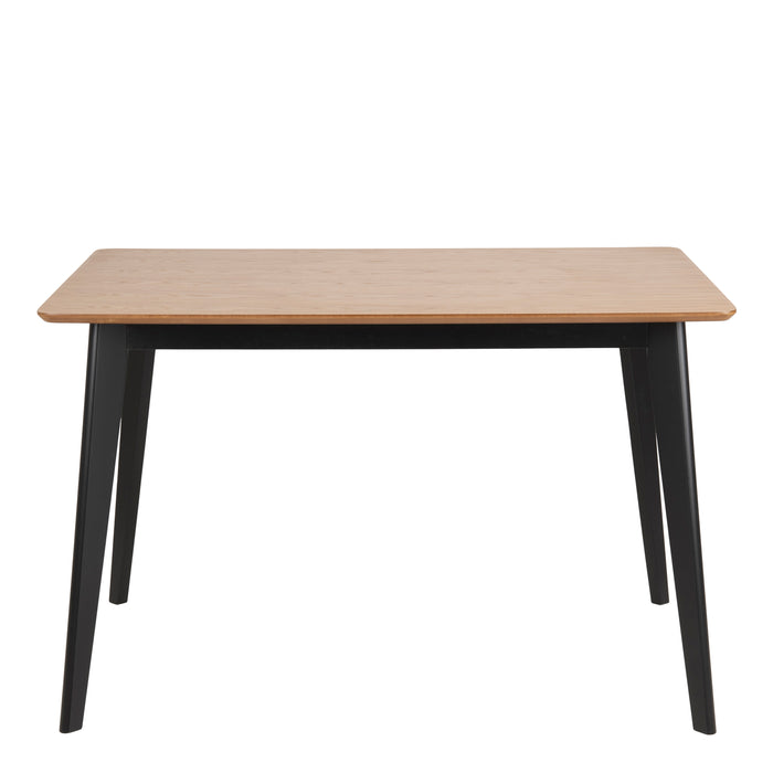 Roxby Dining Table in Oak & Black Included 4 Roxby Dining Chairs in Black and Oak
