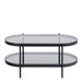 Bayonne Oval Coffee Table with Smoked Glass Top