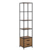 Seaford Bookcase with 2 Drawers and 3 Shelves in Black & Oak