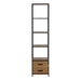 Seaford Bookcase with 2 Drawers and 3 Shelves in Black & Oak