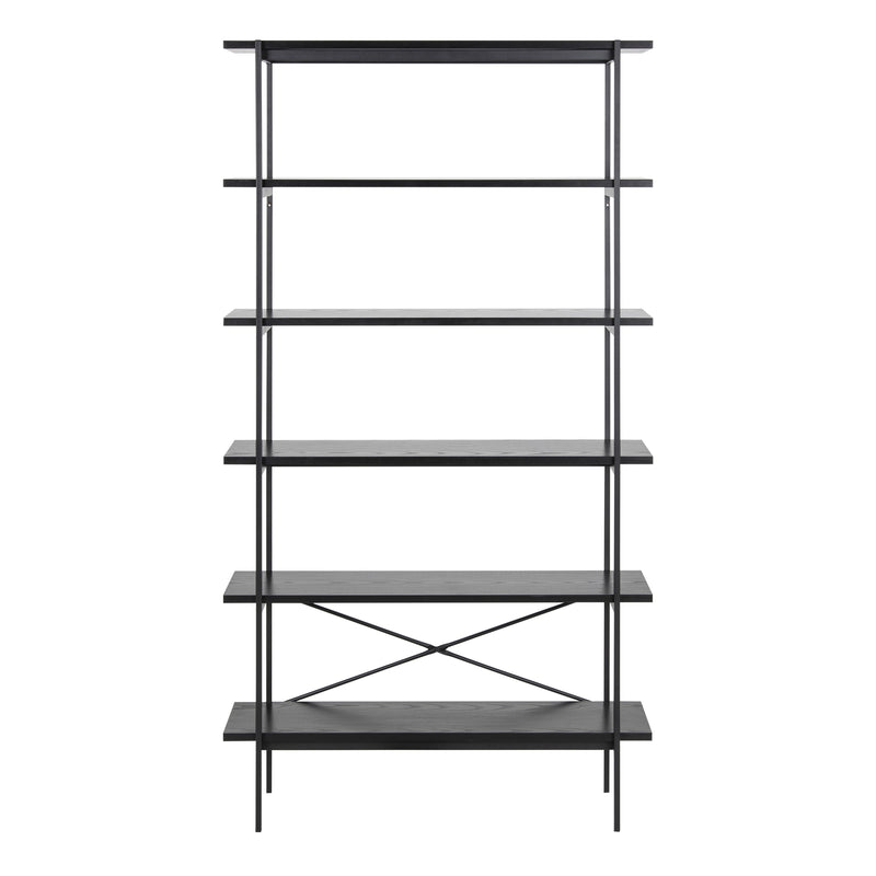 Angus Bookcase with 5 Shelves in Black