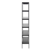 Angus Bookcase with 5 Shelves in Black