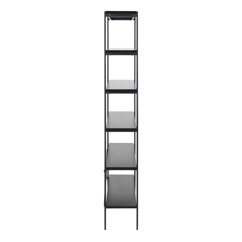 Angus Bookcase with 5 Shelves in Black