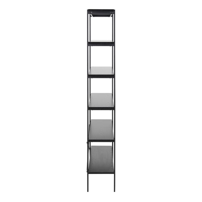 Angus Bookcase with 5 Shelves in Black