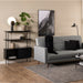 Angus Small Bookcase with 2 Sliding Doors in Black