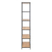 Seaford Tall Black Metal Bookcase with 5 Shelves in Oak
