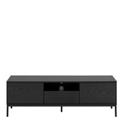 Seaford 2 Door 1 Drawer TV Unit in Ash Black
