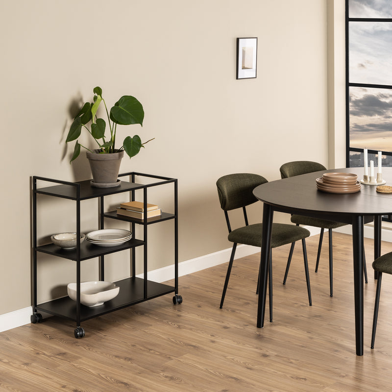 Newcastle Serving Trolley in Matt Black
