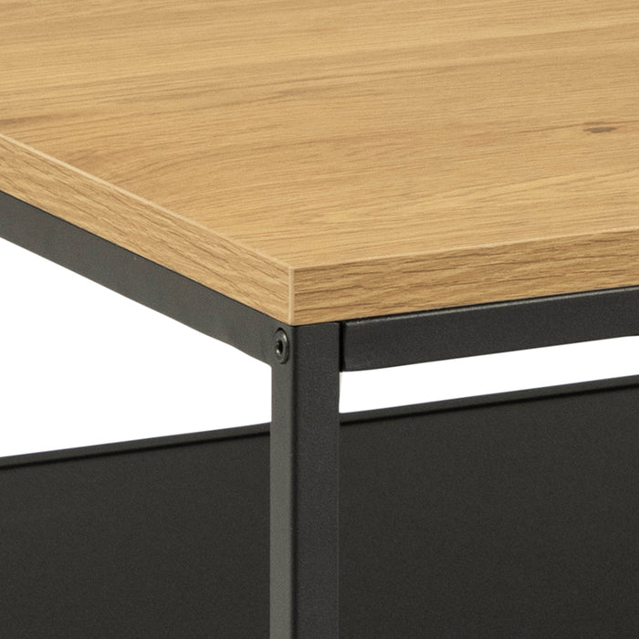 Gila Coffee Table with Open Shelf in Oak & Black
