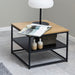 Gila Square Coffee Table with Open Shelf in Oak & Black