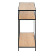 Seaford Console Table, 2 Shelves in Black and Oak