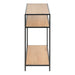 Seaford Console Table, 2 Shelves in Black and Oak