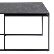 Infinity Square/Coffee Table Setin Matt Black Set of 3