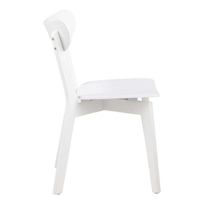 Roxby Square Dining Table in White Included 4 Roxby Dining Chair in White