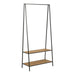 Seaford Black Metal Clothes Rack with 2 Oak Shelves