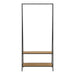 Seaford Black Metal Clothes Rack with 2 Oak Shelves