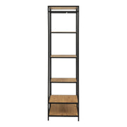 Seaford Black Metal Clothes Rack with 5 Oak Shelves