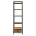 Seaford Black Metal Clothes Rack with 5 Oak Shelves
