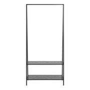 Seaford Clothes Rack with 2 shelves in Black